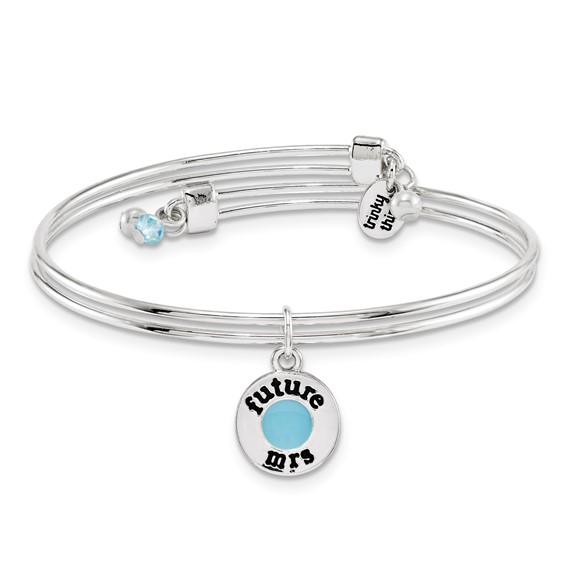 Silver-tone Trinky Things Blue Soon To Be Mrs Bride Bracelet/Card