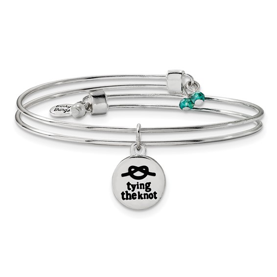 Silver-tone Trinky Things Green Mother of Bride Bracelet/Card