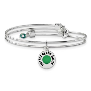 Silver-tone Trinky Things Green Mother of Bride Bracelet/Card