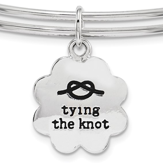 Silver-tone Trinky Things Black/White Mother of Groom Bracelet/Card