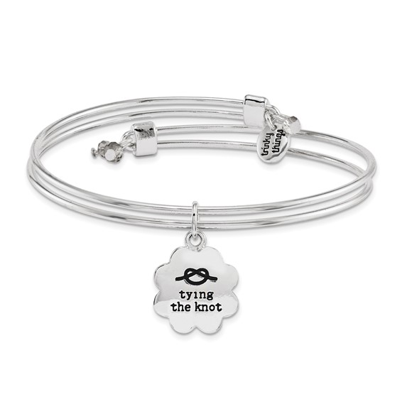 Silver-tone Trinky Things Black/White Mother of Groom Bracelet/Card