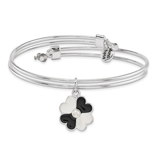 Silver-tone Trinky Things Black/White Mother of Groom Bracelet/Card