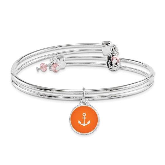 Silver-tone Trinky Things Thank You Bangle Bracelet/Card