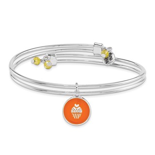 Silver-tone Trinky Things Thank You Bangle Bracelet/Card