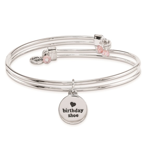 Silver-tone Trinky Things Birthday Girls Bangle Bracelet/Card