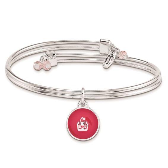 Silver-tone Trinky Things Birthday Happiness Bangle Bracelet/Card