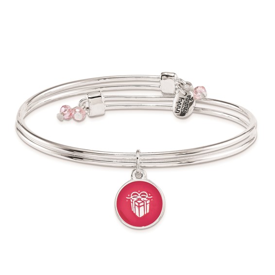 Silver-tone Trinky Things Birthday Box of Bling Bangle Bracelet/Card