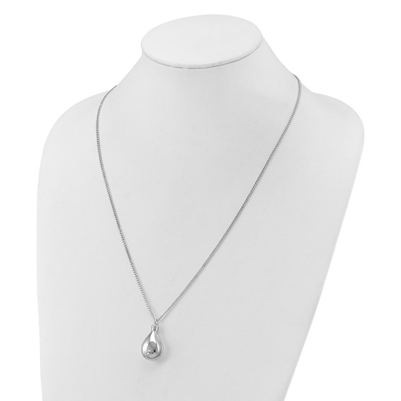 Silver-plated No Tears In Heaven Memorial Urn Ash Holder Pendant 23.5 inch Necklace with Poem