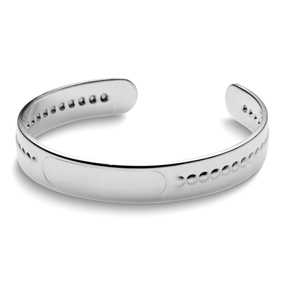 Empire Sterling Silver Engraveable Beaded Baby Cuff Bangle with Gift Box