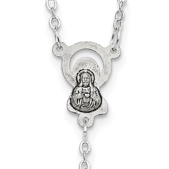 "Set of 3 Silver-tone Green, Blue, and Pink Marbled Bead Rosary Set"