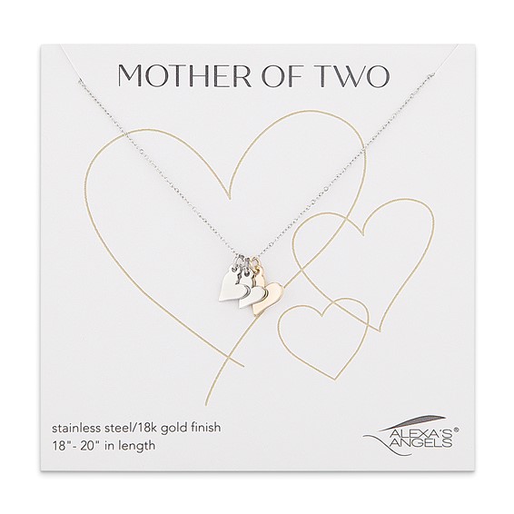 Stainless Steel Gold-tone Mother of Two 20 inch Necklace