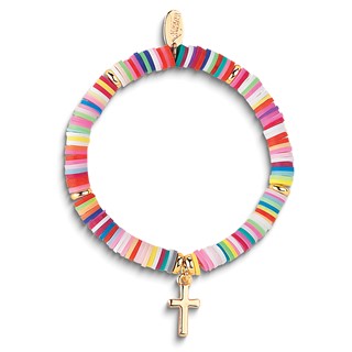 Heishi Cross Stretch 6 inch Bracelet