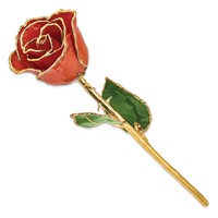 Lacquer Dipped Gold Trimmed Sonia Pearl Real Rose view 2