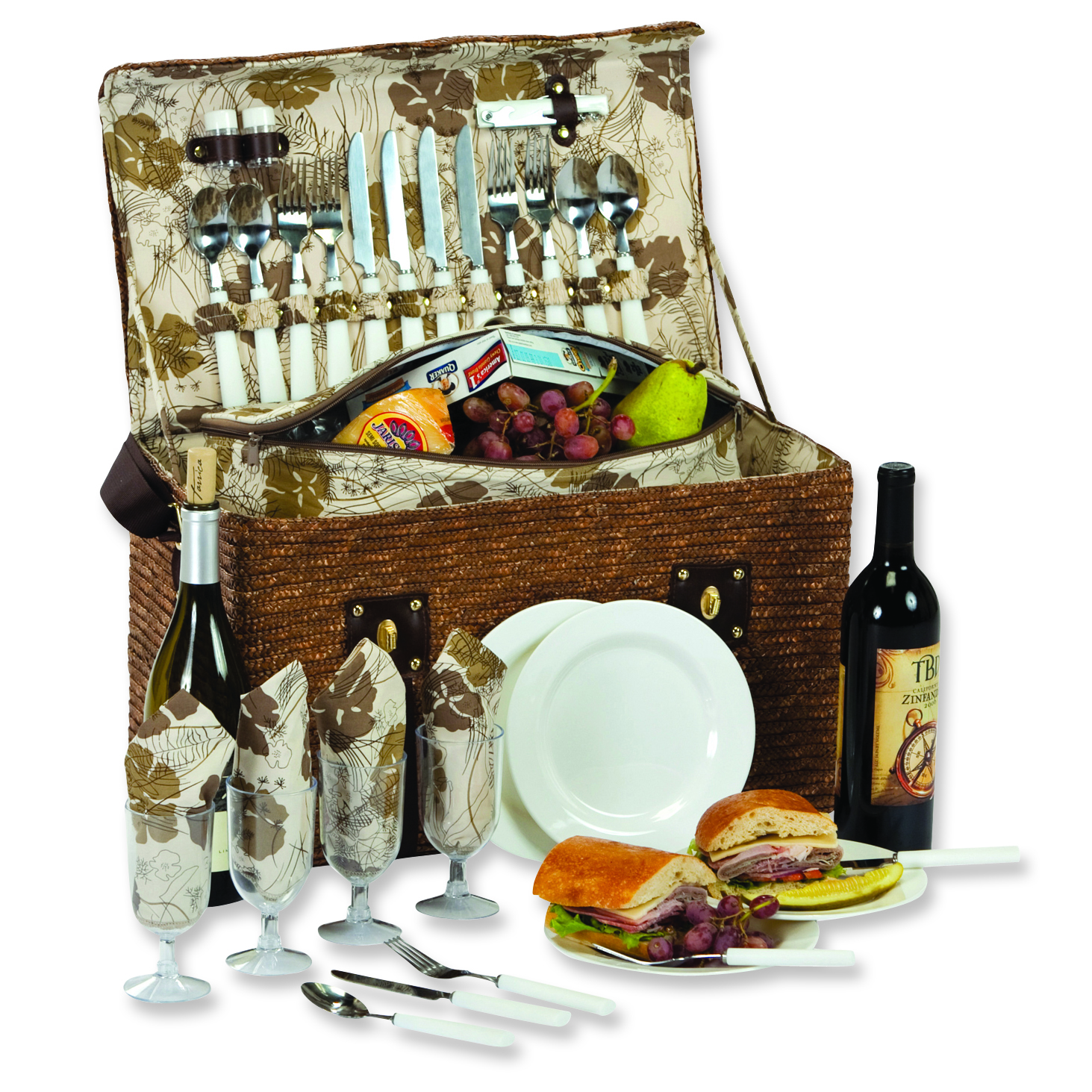Woodstock Picnic Basket for 4 persons eBay