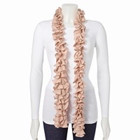 Beige Knitted Frill Fashion Scarf view 3