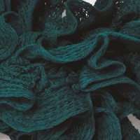 Green Knitted Frill Fashion Scarf view 2