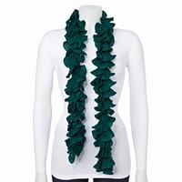 Green Knitted Frill Fashion Scarf view 3