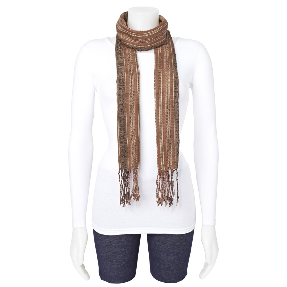 Brown Striped Fashion Scarf