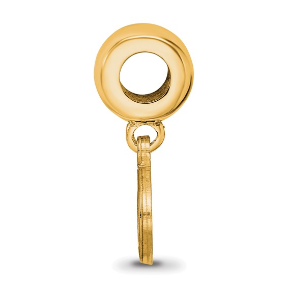 Sterling Silver Gold-plated LogoArt Penn State University Lion Extra Small Dangle Bead Charm