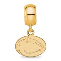 Sterling Silver Gold-plated LogoArt Penn State University Lion Extra Small Dangle Bead Charm view 4