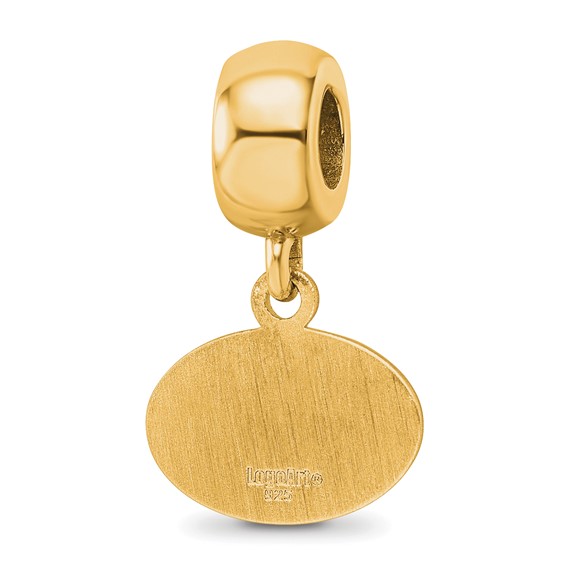 Sterling Silver Gold-plated LogoArt Penn State University Lion Extra Small Dangle Bead Charm