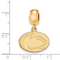 Sterling Silver Gold-plated LogoArt Penn State University Lion Small Dangle Bead view 2