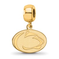Sterling Silver Gold-plated LogoArt Penn State University Lion Small Dangle Bead view 1