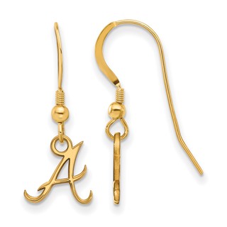 Sterling Silver Gold Plated Major League Baseball LogoArt Atlanta Braves Dangle Earrings