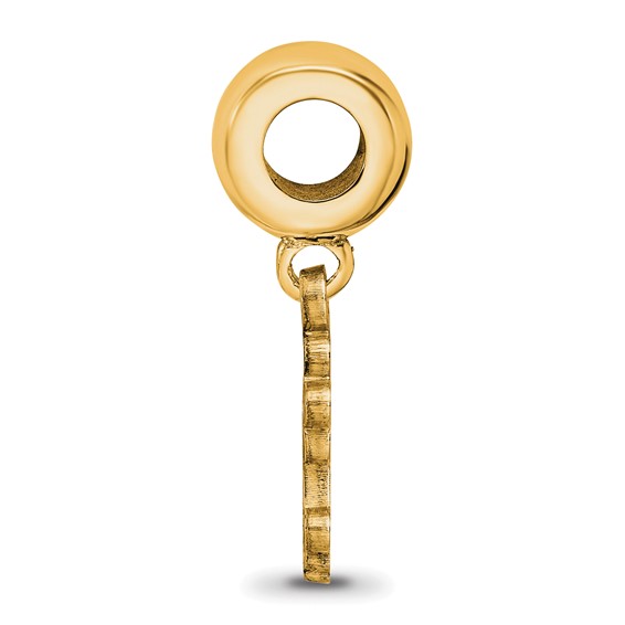 Sterling Silver Gold-plated LogoArt College of William and Mary Small Dangle Bead Charm