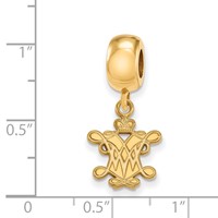 Sterling Silver Gold-plated LogoArt College of William and Mary Small Dangle Bead Charm view 3