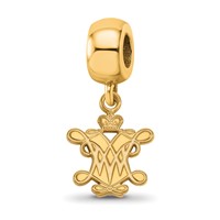 Sterling Silver Gold-plated LogoArt College of William and Mary Small Dangle Bead Charm view 1