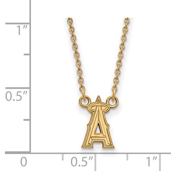 10k Gold Major League Baseball LogoArt Los Angeles Angels Letter A Pendant Necklace