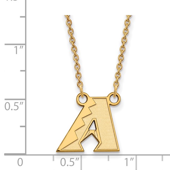 14k Gold Major League Baseball LogoArt Arizona Diamondbacks Small Pendant Necklace