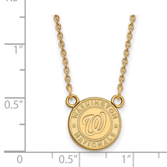 10k Gold Major League Baseball LogoArt Washington Nationals Small Pendant Necklace