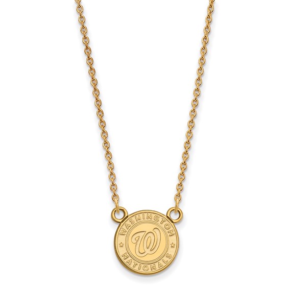 10k Gold Major League Baseball LogoArt Washington Nationals Small Pendant Necklace