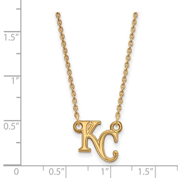 10k Gold Major League Baseball LogoArt Kansas City Royals Letters K-C Pendant Necklace