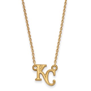10k Gold Major League Baseball LogoArt Kansas City Royals Letters K-C Pendant Necklace
