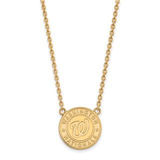 14k Gold Major League Baseball LogoArt Washington Nationals Large Pendant Necklace