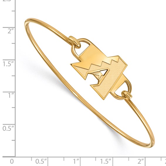 Sterling Silver Gold Plated Major League Baseball LogoArt Arizona Diamondbacks Wire Bangle