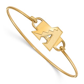 Sterling Silver Gold Plated Major League Baseball LogoArt Arizona Diamondbacks Wire Bangle