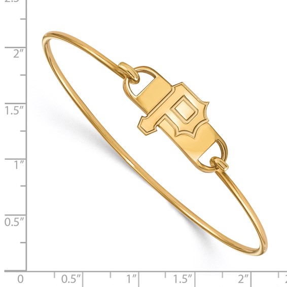 Sterling Silver Gold Plated Major League Baseball LogoArt Pittsburgh Pirates P Wire Bangle