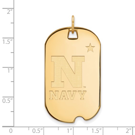 10k Gold LogoArt US Naval Academy Large Dog Tag Pendant
