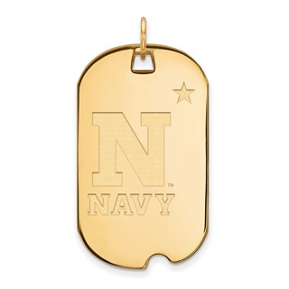 10k Gold LogoArt US Naval Academy Large Dog Tag Pendant