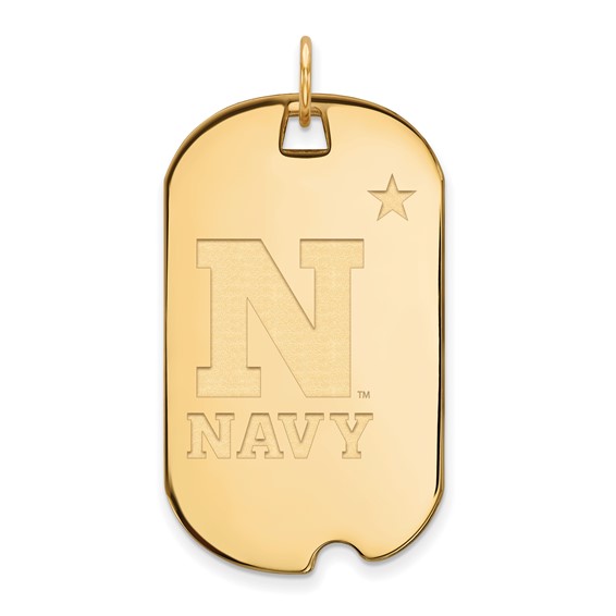 10k Gold LogoArt US Naval Academy Large Dog Tag Pendant