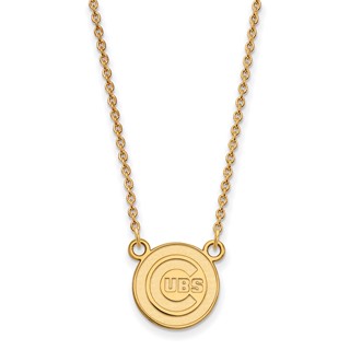 10k Gold Major League Baseball LogoArt Chicago Cubs Small Pendant Necklace