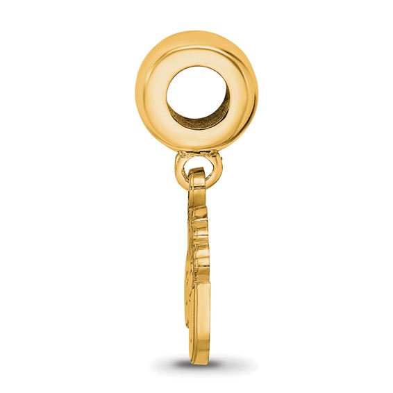 Sterling Silver Gold-plated LogoArt Gonzaga University G-U Bulldog Small Dangle Bead Charm