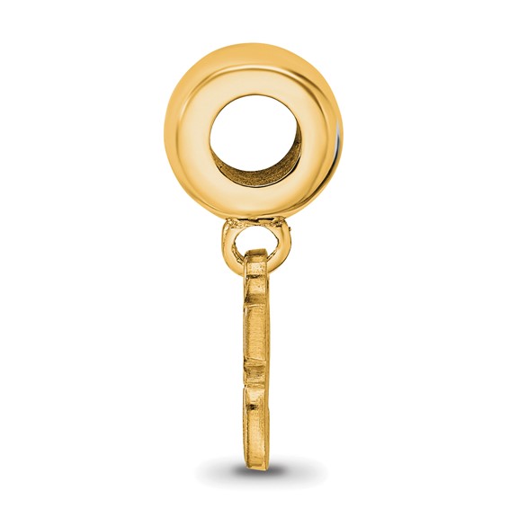 Sterling Silver Gold Plated Major League Baseball LogoArt Seattle Mariners Dangle Bead