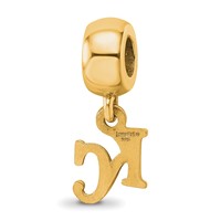 Sterling Silver Gold Plated Major League Baseball LogoArt Kansas City Royals Dangle Bead view 5