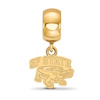 Sterling Silver Gold-plated LogoArt San Francisco State University Extra Small Dangle Bead Charm view 3