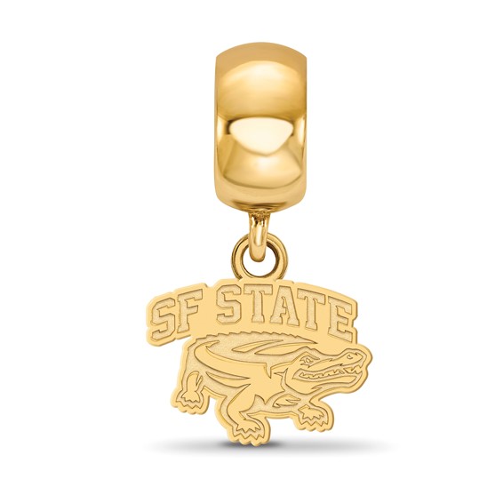 Sterling Silver Gold-plated LogoArt San Francisco State University Extra Small Dangle Bead Charm